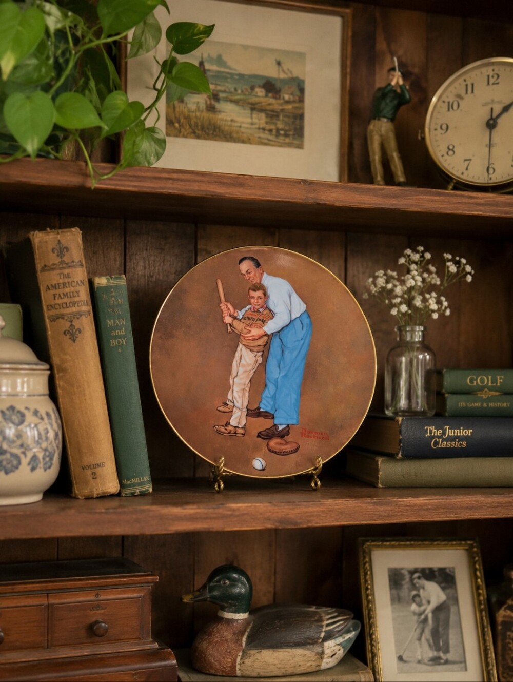 Home Run Slugger Norman Rockwell American Family Series II Collectible Plate